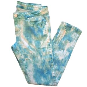 Aeropostale Lola Jeggings Blue Pixel Ombre Geo Size 8